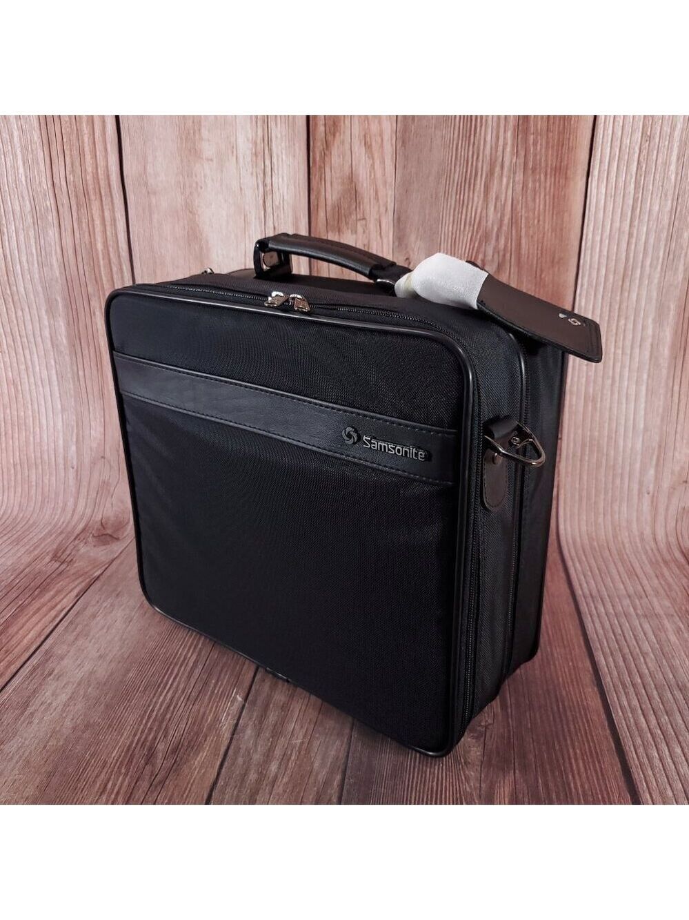 Vintage Samsonite Laptop Bag Black Nylon Leather Travel Bag